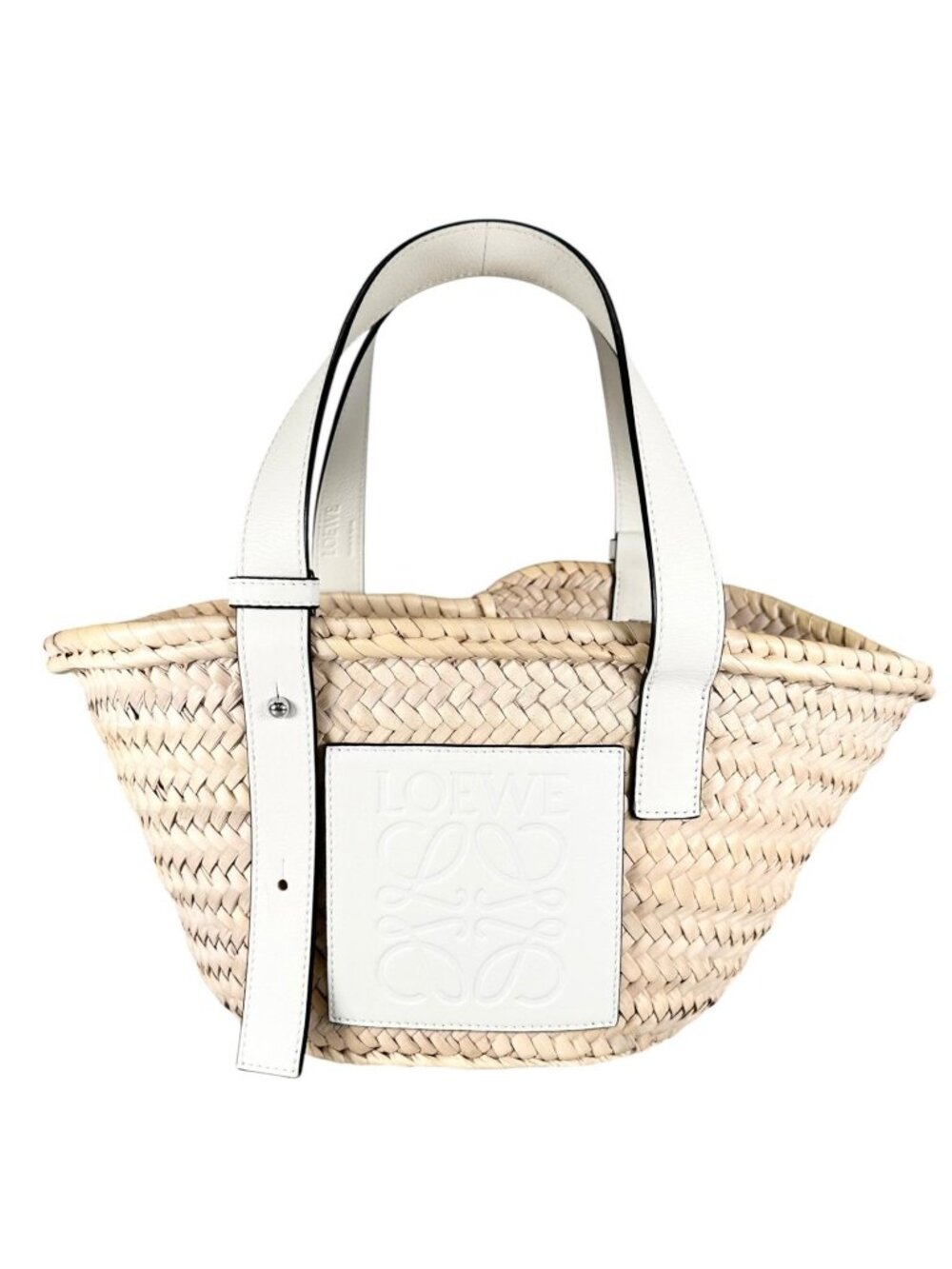 Loewe Handbag Raffia White Basket